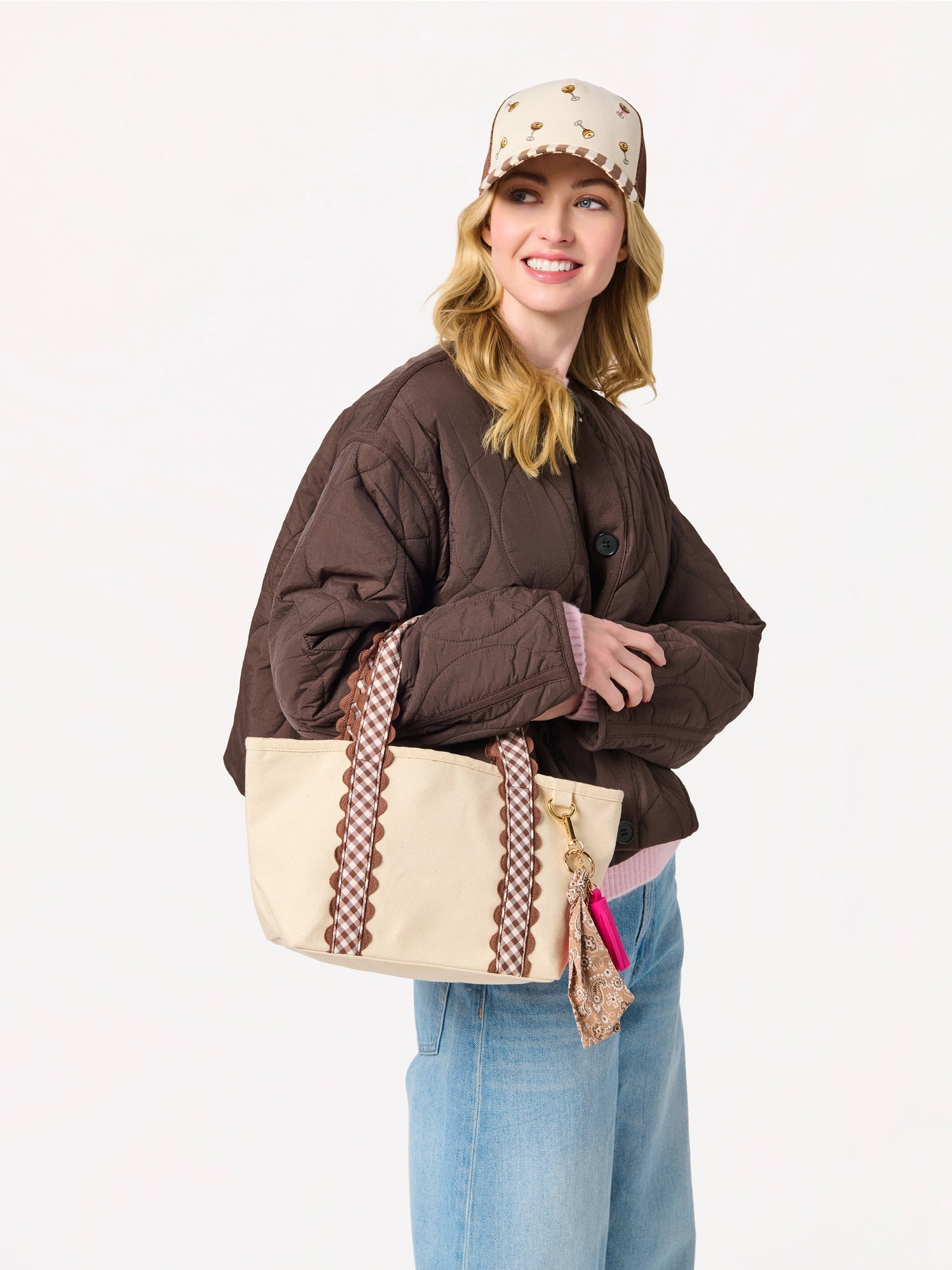 Darling Gingham Mini Tote - Brown-130 Accessories-SHIRALEAH-July & June Women's Fashion Boutique Located in San Antonio, Texas