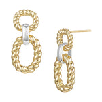 Natalie Wood - Heirloom Link Earrings - Gold/Silver-110 Jewelry & Hair-Natalie Wood-July & June Women's Fashion Boutique Located in San Antonio, Texas
