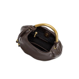 Dottie Gold Top Handle Bag - Espresso-130 Accessories-MELIE BIANCO-July & June Women's Fashion Boutique Located in San Antonio, Texas