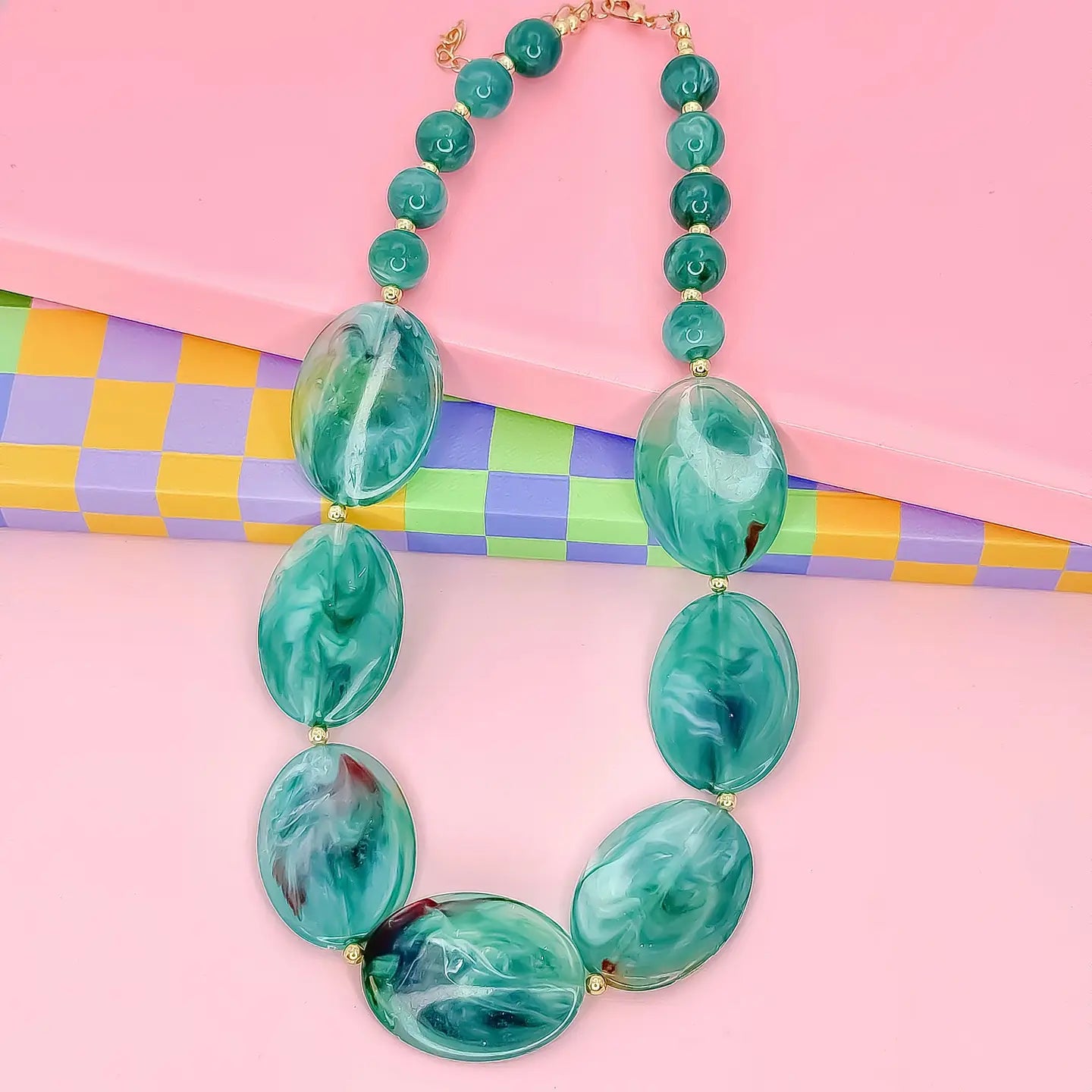 Treasure Jewels - Jade Haze Necklace-110 Jewelry & Hair-Treasure Jewels-July & June Women's Fashion Boutique Located in San Antonio, Texas
