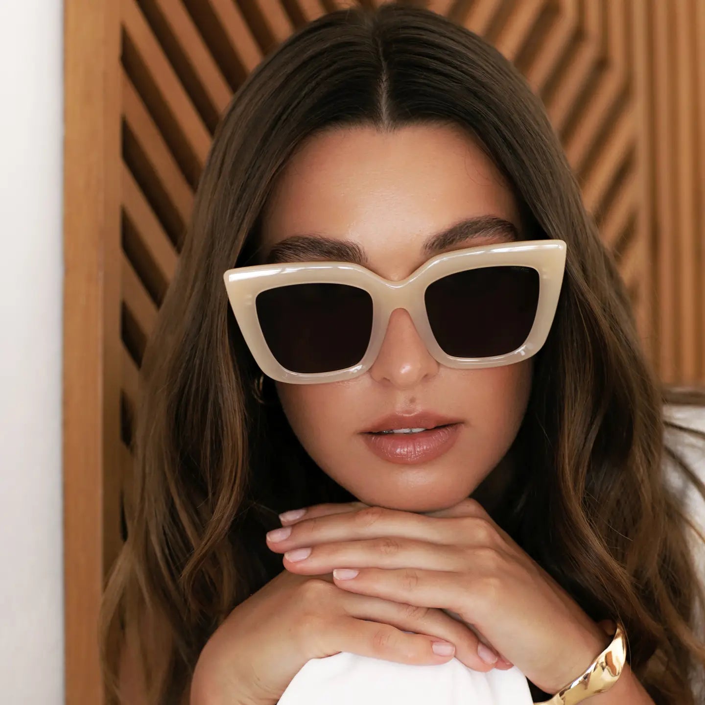 FREYRS - Portofino Acetate Oversized Cat Eye Sunglasses - Tan-130 Accessories-FREYRS-July & June Women's Fashion Boutique Located in San Antonio, Texas