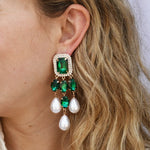Treasure Jewels - Meant to Shine Statement Earrings - Emerald-110 Jewelry & Hair-Treasure Jewels-July & June Women's Fashion Boutique Located in San Antonio, Texas