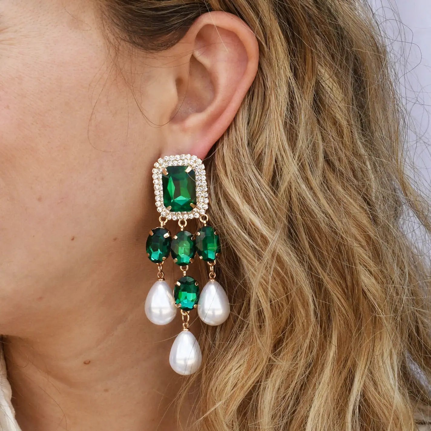 Treasure Jewels - Meant to Shine Statement Earrings - Emerald-110 Jewelry & Hair-Treasure Jewels-July & June Women's Fashion Boutique Located in San Antonio, Texas