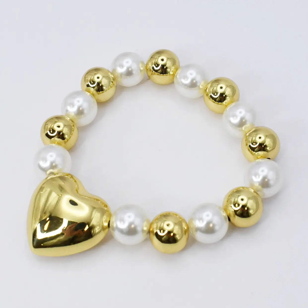 Treasure Jewels - Heart & Pearls Bracelet-110 Jewelry & Hair-Treasure Jewels-July & June Women's Fashion Boutique Located in San Antonio, Texas