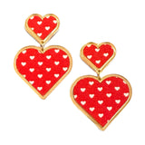 Bohemian Gemme - Red Valentines Heart Earrings-110 Jewelry & Hair-Bohemian Gemme-July & June Women's Fashion Boutique Located in San Antonio, Texas