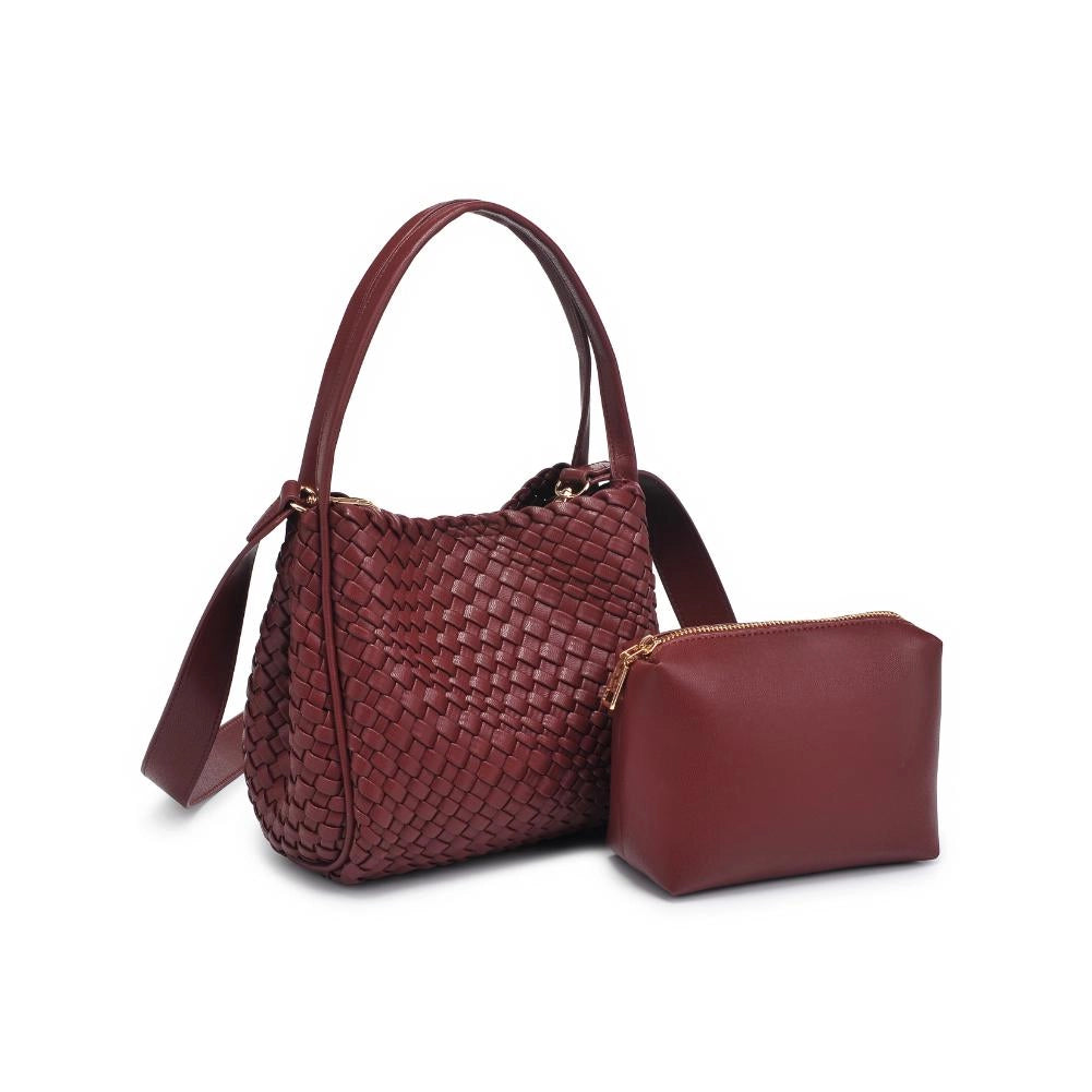 Roxy Woven Crossbody Bag - Burgundy-130 ACCESSORIES-Moda Luxe-July & June Women's Fashion Boutique Located in San Antonio, Texas