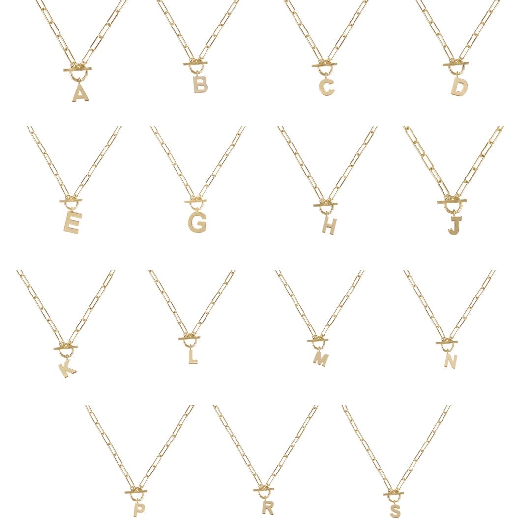 Natalie Wood - Toggle Initial Necklace-110 Jewelry & Hair-Natalie Wood-July & June Women's Fashion Boutique Located in San Antonio, Texas