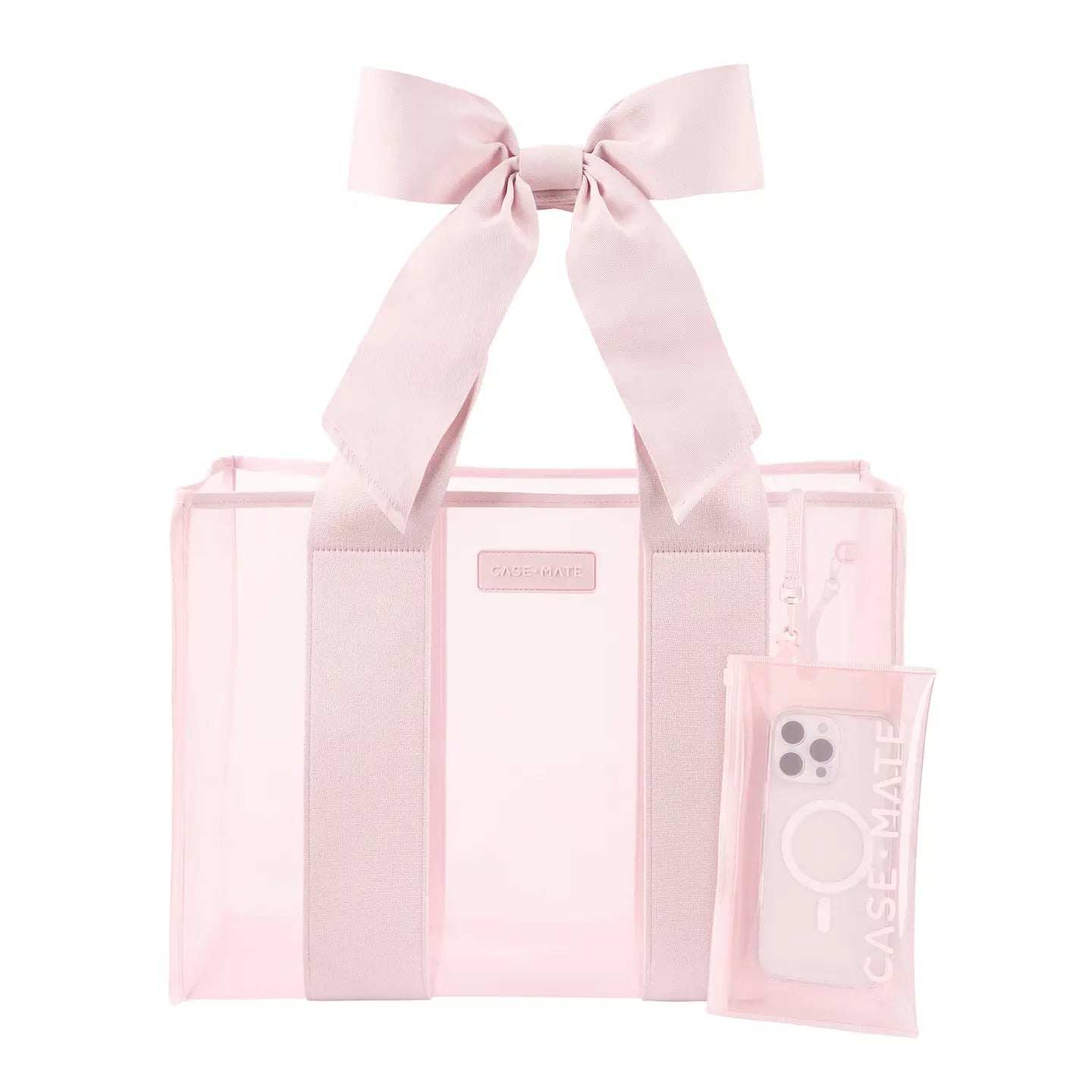 Case-Mate - Ballet Pink Bow Jelly Tote Bag-130 ACCESSORIES-Casemate-July & June Women's Fashion Boutique Located in San Antonio, Texas