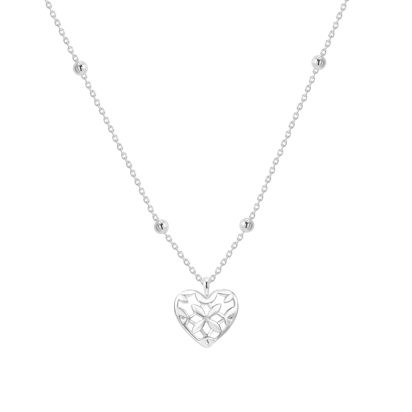 Natalie Wood - Believer Heart Necklace in Silver-110 Jewelry & Hair-Natalie Wood-July & June Women's Fashion Boutique Located in San Antonio, Texas
