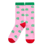 Peppermint Home Socks - Pink-140 Gifts + Home-SHIRALEAH-July & June Women's Fashion Boutique Located in San Antonio, Texas
