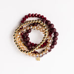 Michelle McDowell - Bracelet Set - Garnet & Gold-110 Jewelry & Hair-Michelle McDowell-July & June Women's Fashion Boutique Located in San Antonio, Texas