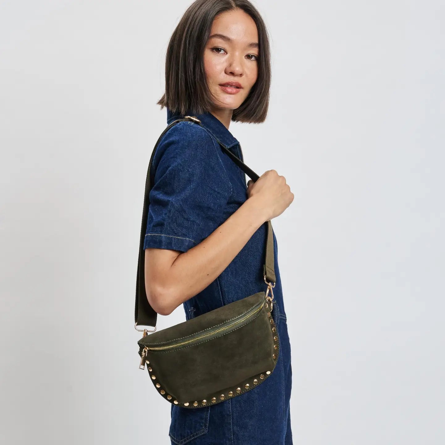 Gizelle Suede Belt Bag - Olive-130 ACCESSORIES-Moda Luxe-July & June Women's Fashion Boutique Located in San Antonio, Texas