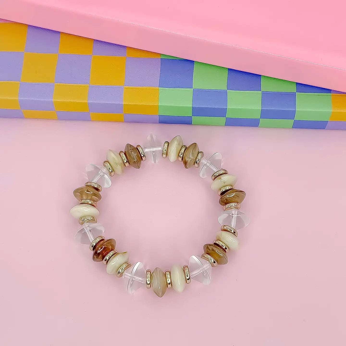 Treasure Jewels - Cream Pop Beaded Bracelet-110 Jewelry & Hair-Treasure Jewels-July & June Women's Fashion Boutique Located in San Antonio, Texas