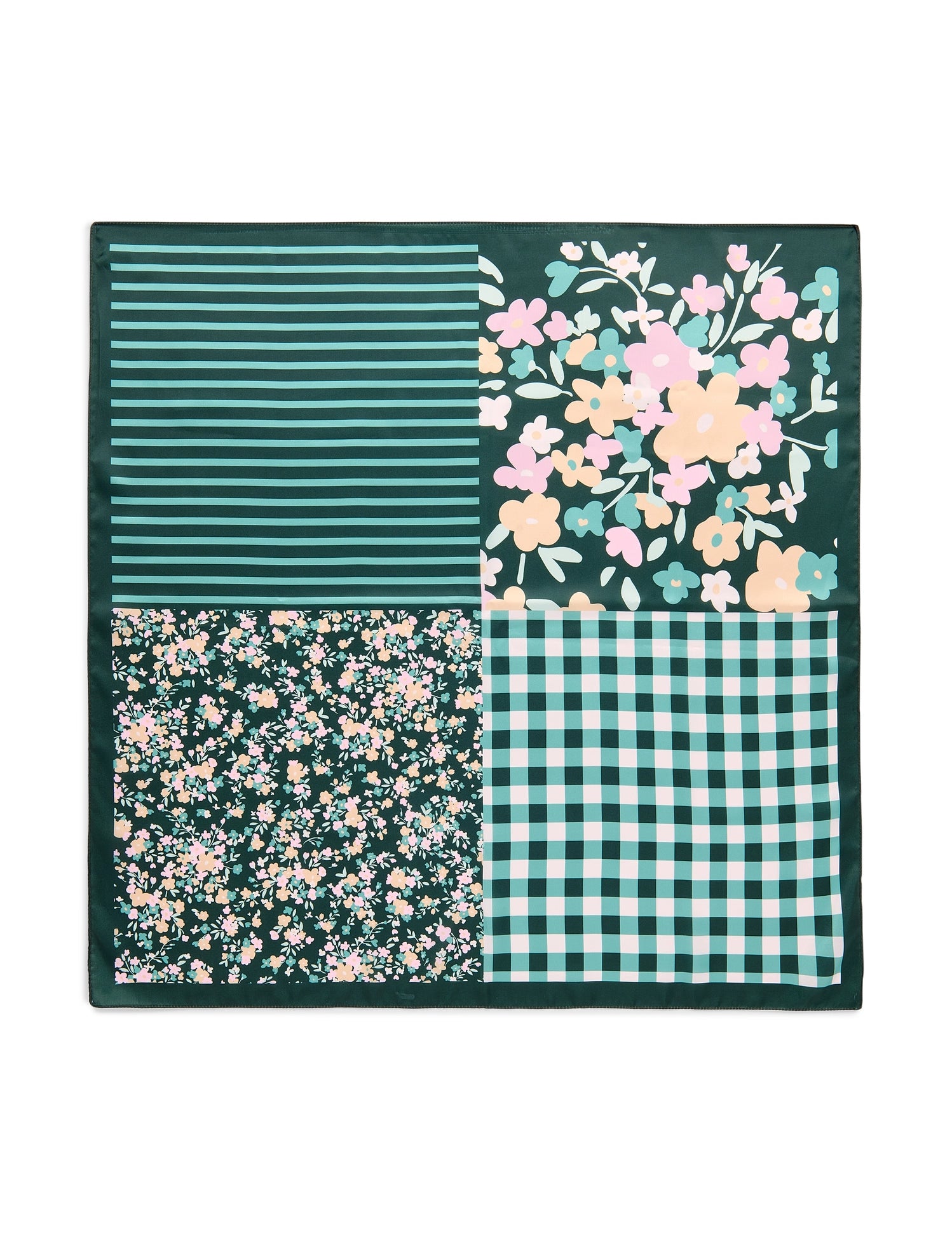 Floral Square Scarf - Green-130 ACCESSORIES-SHIRALEAH-July & June Women's Fashion Boutique Located in San Antonio, Texas