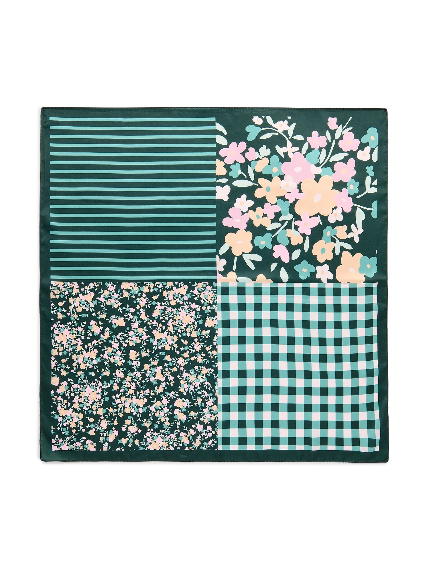 Floral Square Scarf - Green-130 ACCESSORIES-SHIRALEAH-July & June Women's Fashion Boutique Located in San Antonio, Texas