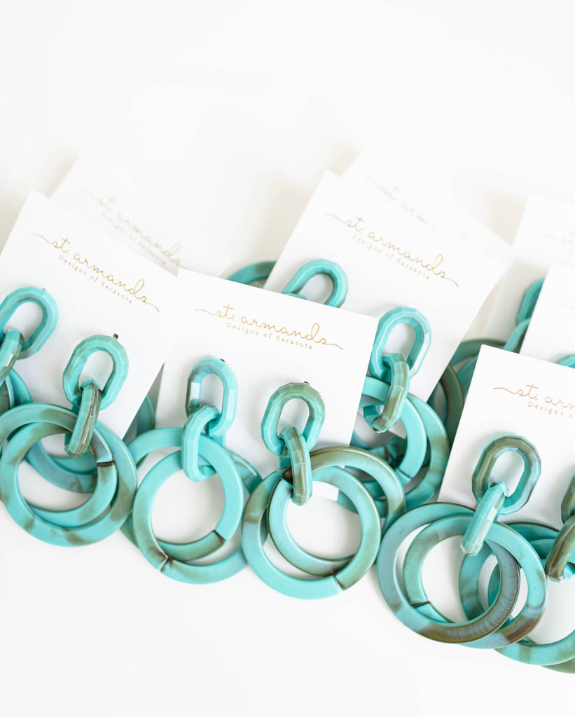 Turquoise Layered Hoop Earrings-St Armands Designs of Sarasota-July & June Women's Boutique, Located in San Antonio, Texas