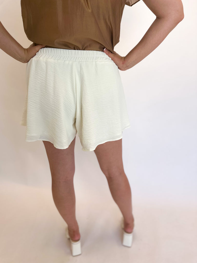 Swing Shorts - Cream-410 Shorts/Skirts-ADRIENNE-July & June Women's Fashion Boutique Located in San Antonio, Texas