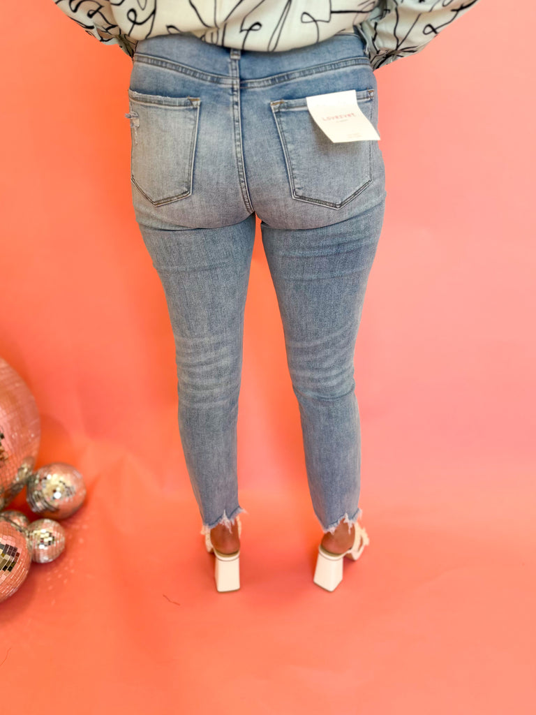 Vevert High Rise Slim Straight Raw Hem Jeans-400 Pants-VEVERT BY FLYING MONKEY-July & June Women's Boutique, Located in San Antonio, Texas