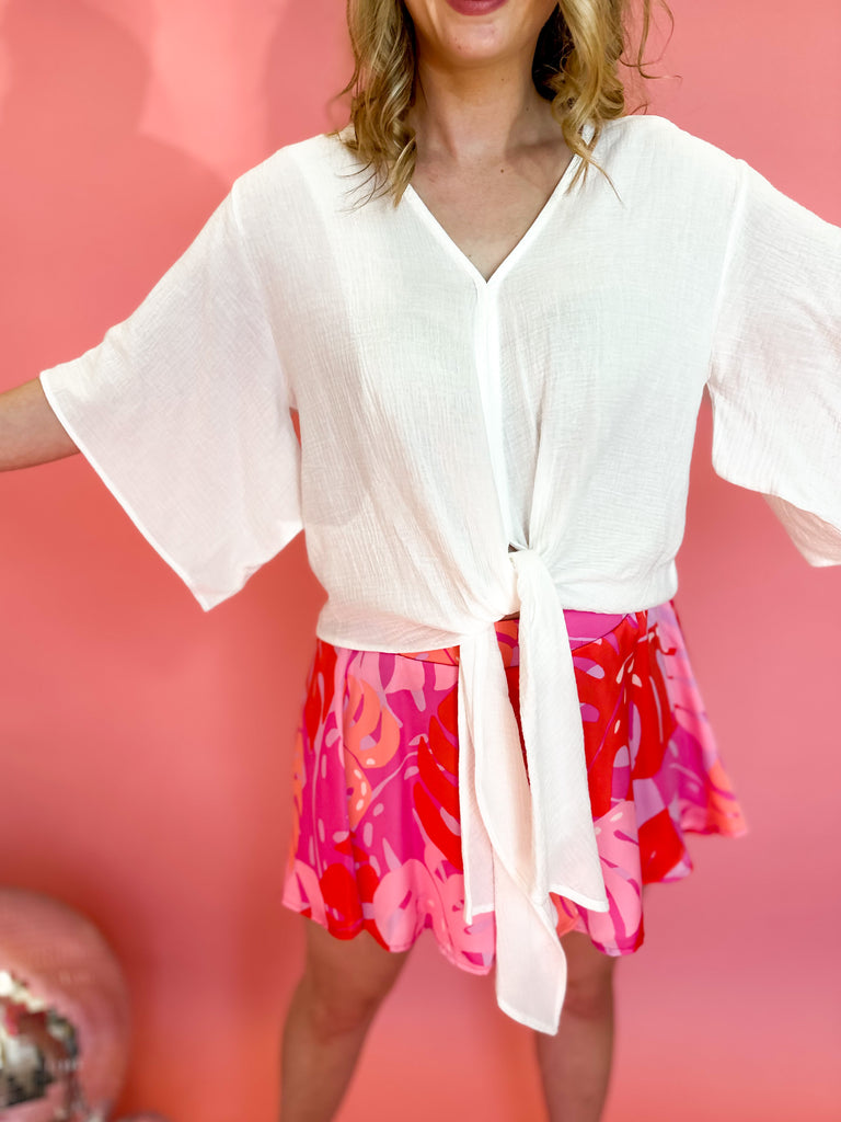 Kimono Gauze Blouse - Ivory-200 Fashion Blouses-ADRIENNE-July & June Women's Boutique, Located in San Antonio, Texas