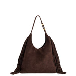 Janis Fringe Hobo Bag - Chocolate-130 ACCESSORIES-SHIRALEAH-July & June Women's Fashion Boutique Located in San Antonio, Texas