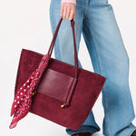 Paige Suede Tote Bag - Wine-130 ACCESSORIES-SHIRALEAH-July & June Women's Fashion Boutique Located in San Antonio, Texas