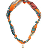 Colette Pave Sardine Scarf Necklace - Orange & Teal-110 Jewelry & Hair-Canvas Style-July & June Women's Fashion Boutique Located in San Antonio, Texas