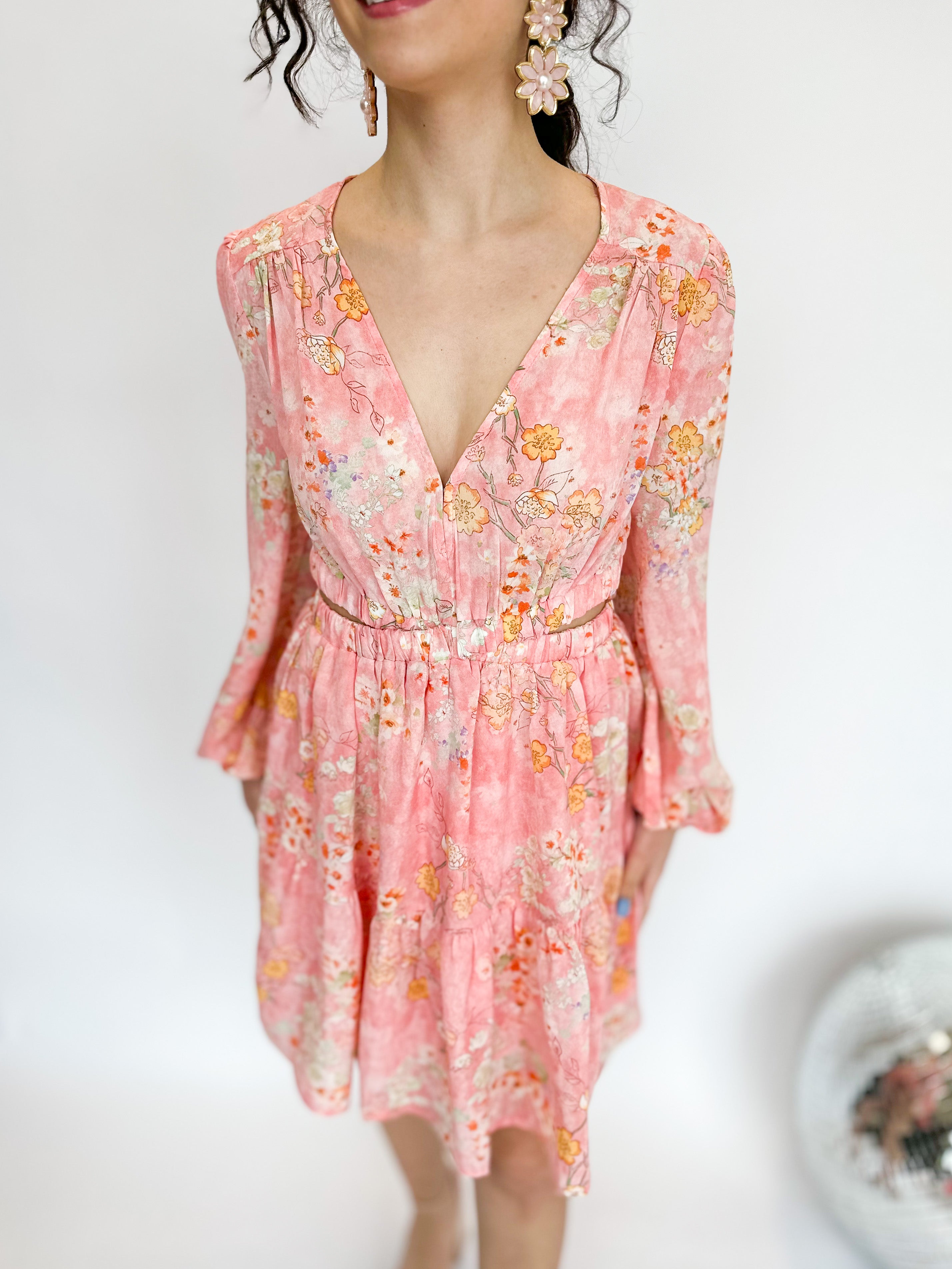 Pastel Cut Out Mini Dress - Blush - Sale-510 Mini-ENTRO-July & June Women's Boutique, Located in San Antonio, Texas